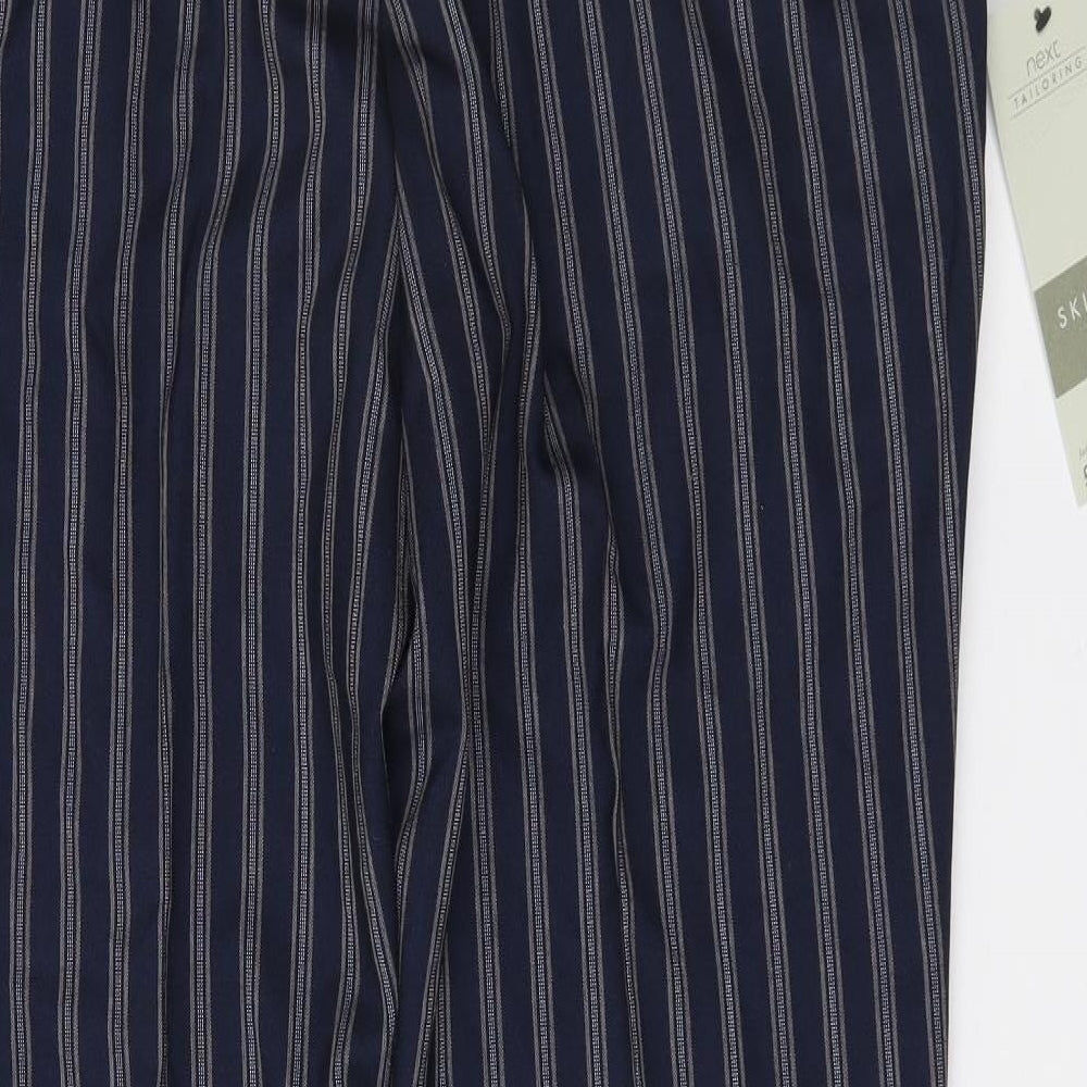 NEXT Mens Blue Striped  Cropped Trousers Size 40 L31 in