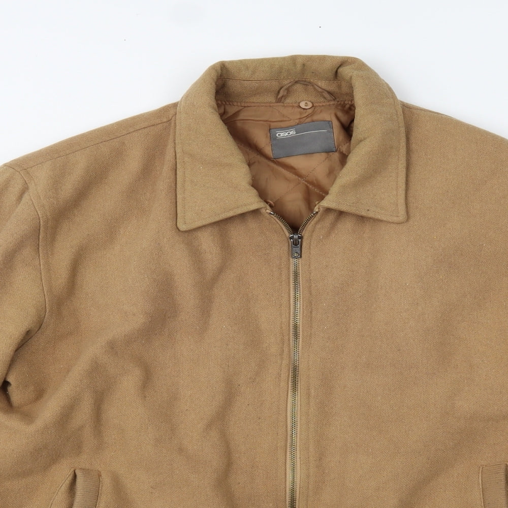 ASOS Mens Beige   Bomber Jacket Coat Size XL