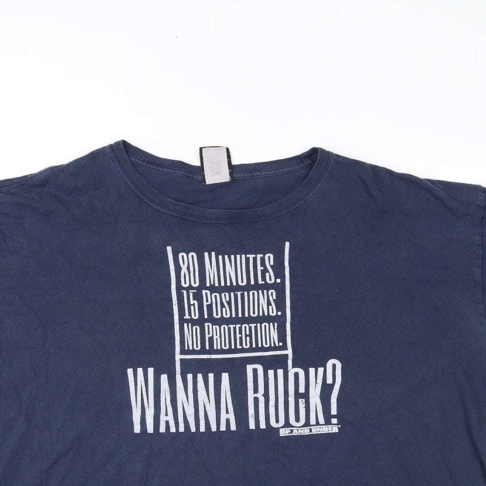 up and under Mens Blue    T-Shirt Size 2XL