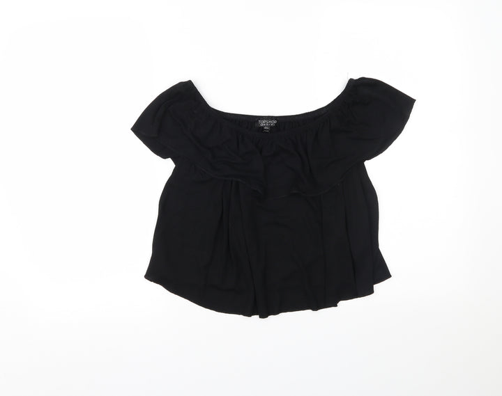 Topshop Womens Black Basic Blouse Size 10