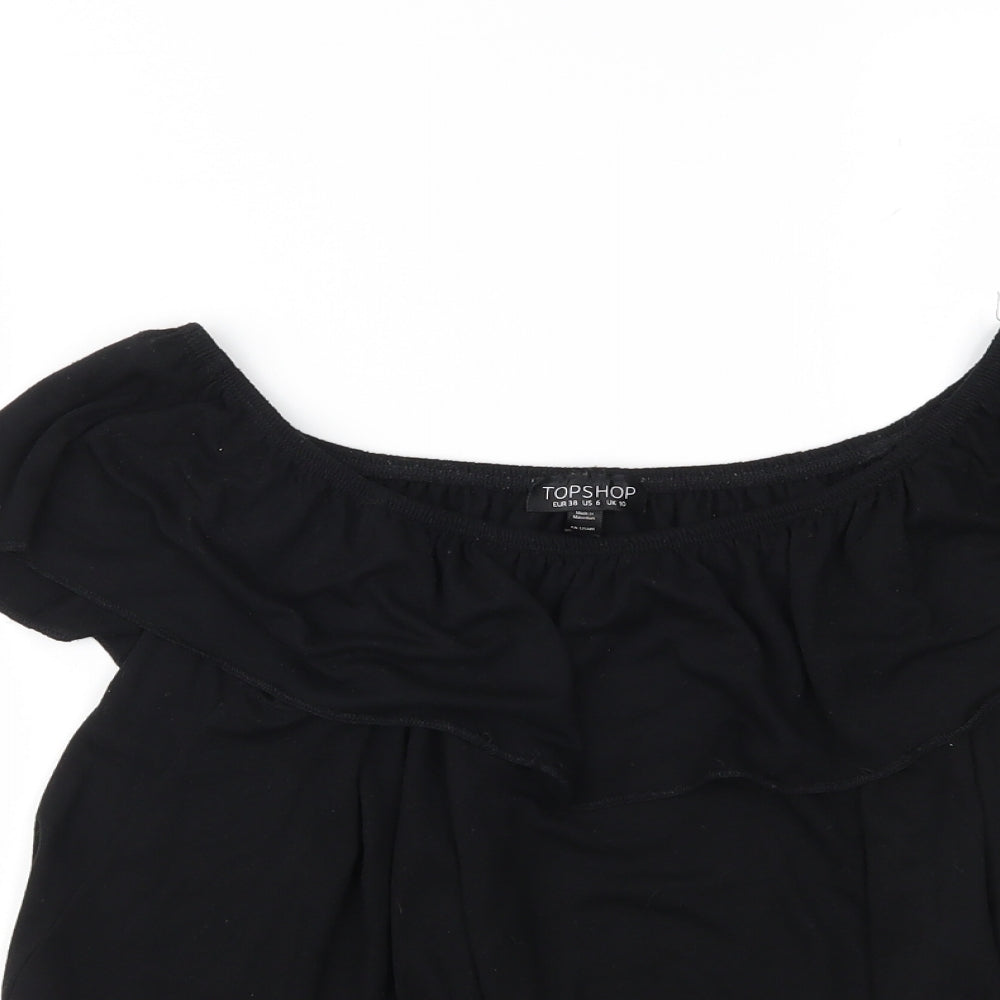 Topshop Womens Black   Basic Blouse Size 10