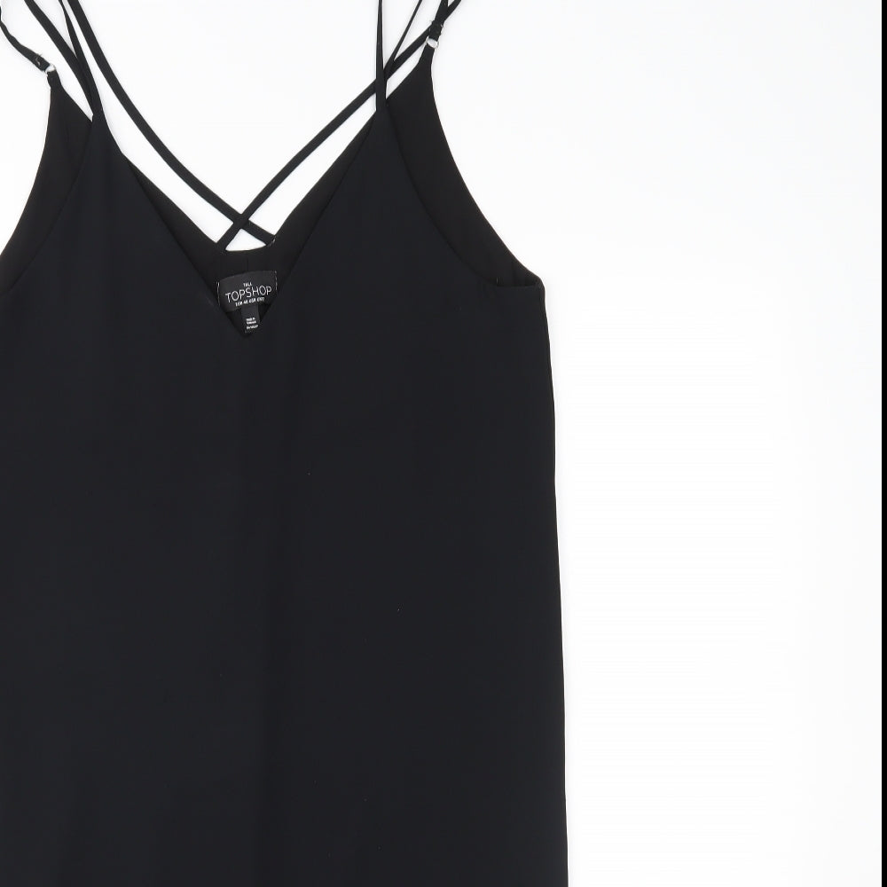 Topshop Womens Black   Slip Dress  Size 12