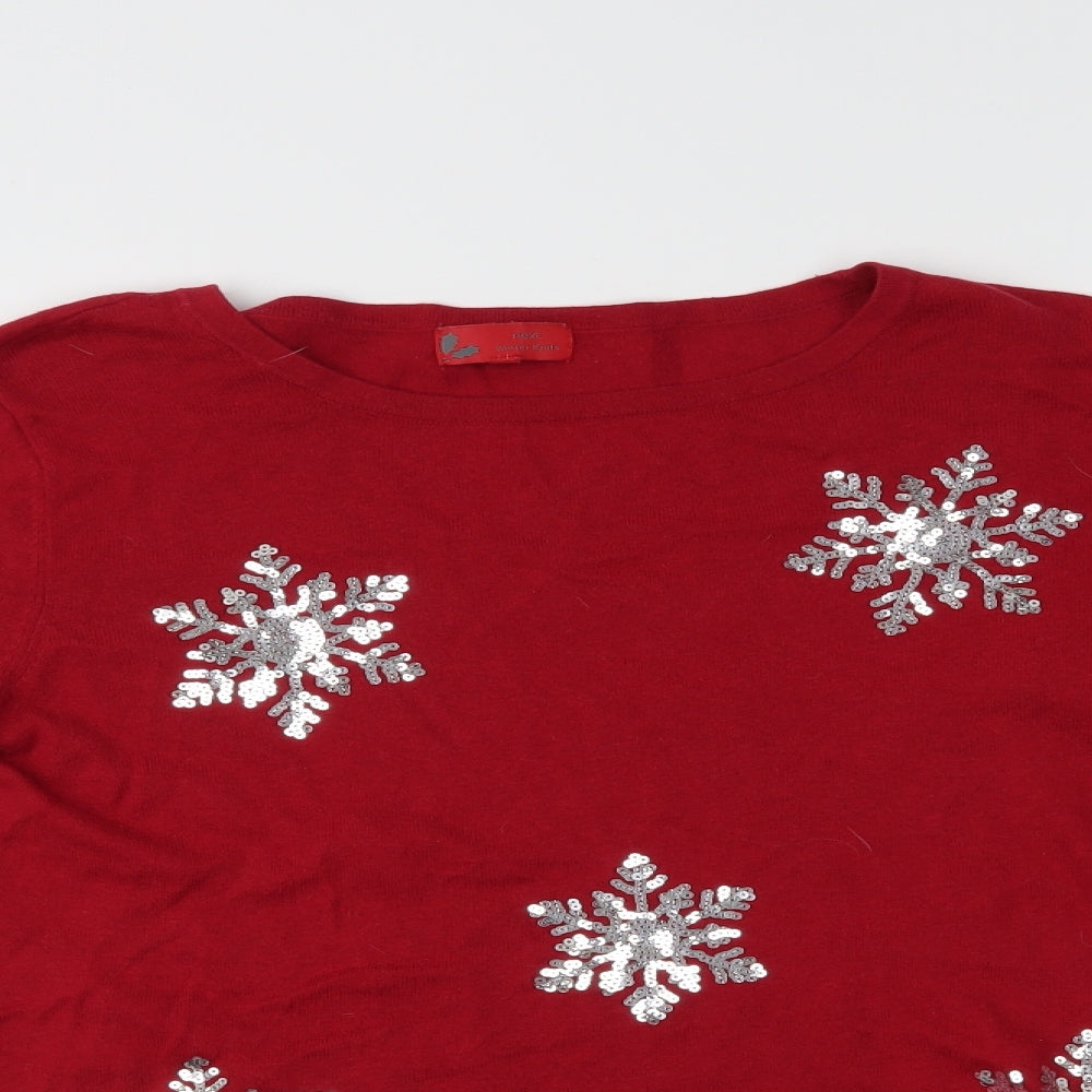 NEXT Womens Red   Pullover Jumper Size 8  - christmas