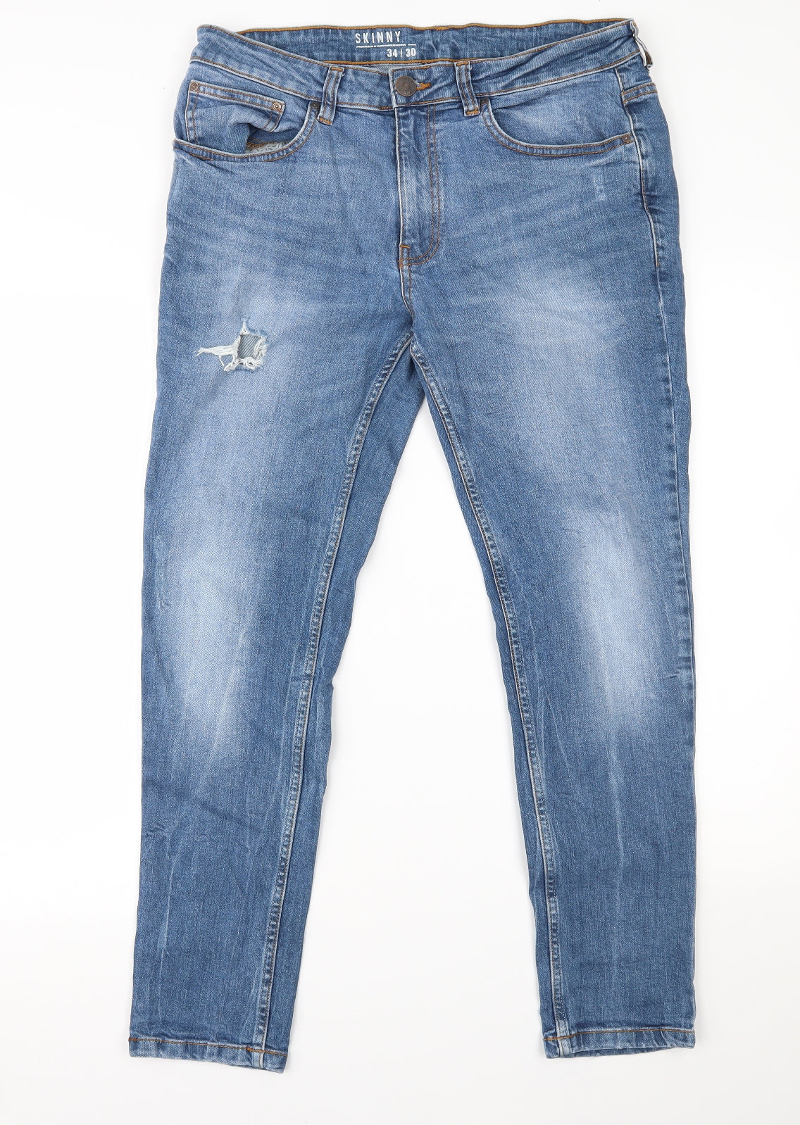 George Mens Blue  Denim Skinny Jeans Size 34 L30 in