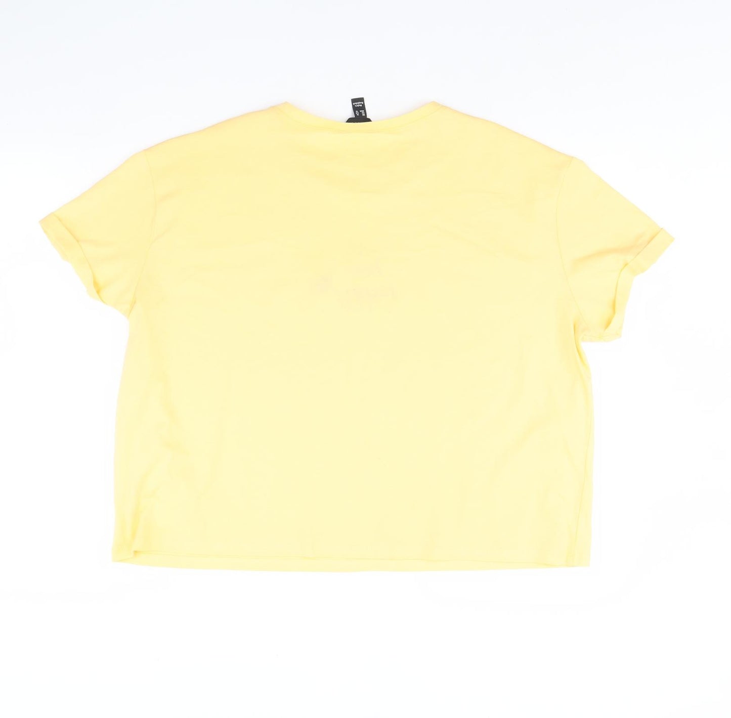 New Look Womens Yellow   Cropped T-Shirt Size 16  - Bee Happy