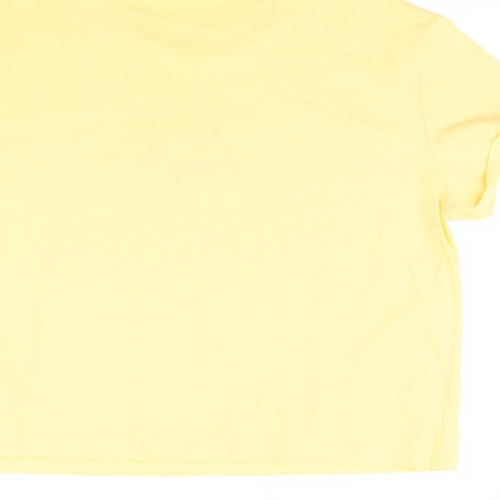 New Look Womens Yellow   Cropped T-Shirt Size 16  - Bee Happy