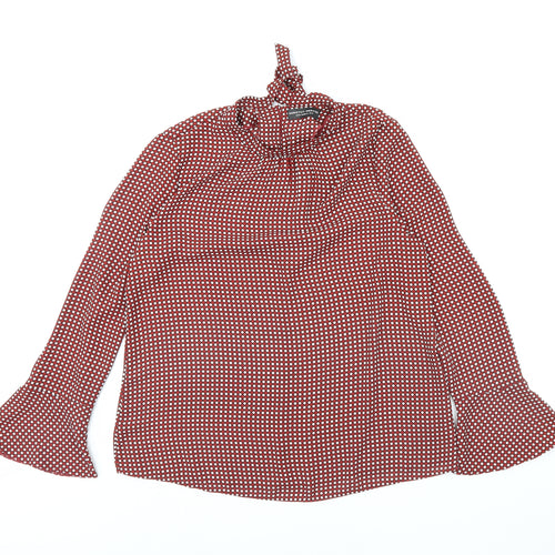 Dorothy Perkins Womens Red Plaid  Basic Blouse Size 14