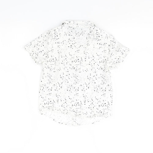 Primark Boys White Polka Dot  Basic Button-Up Size 4 Years