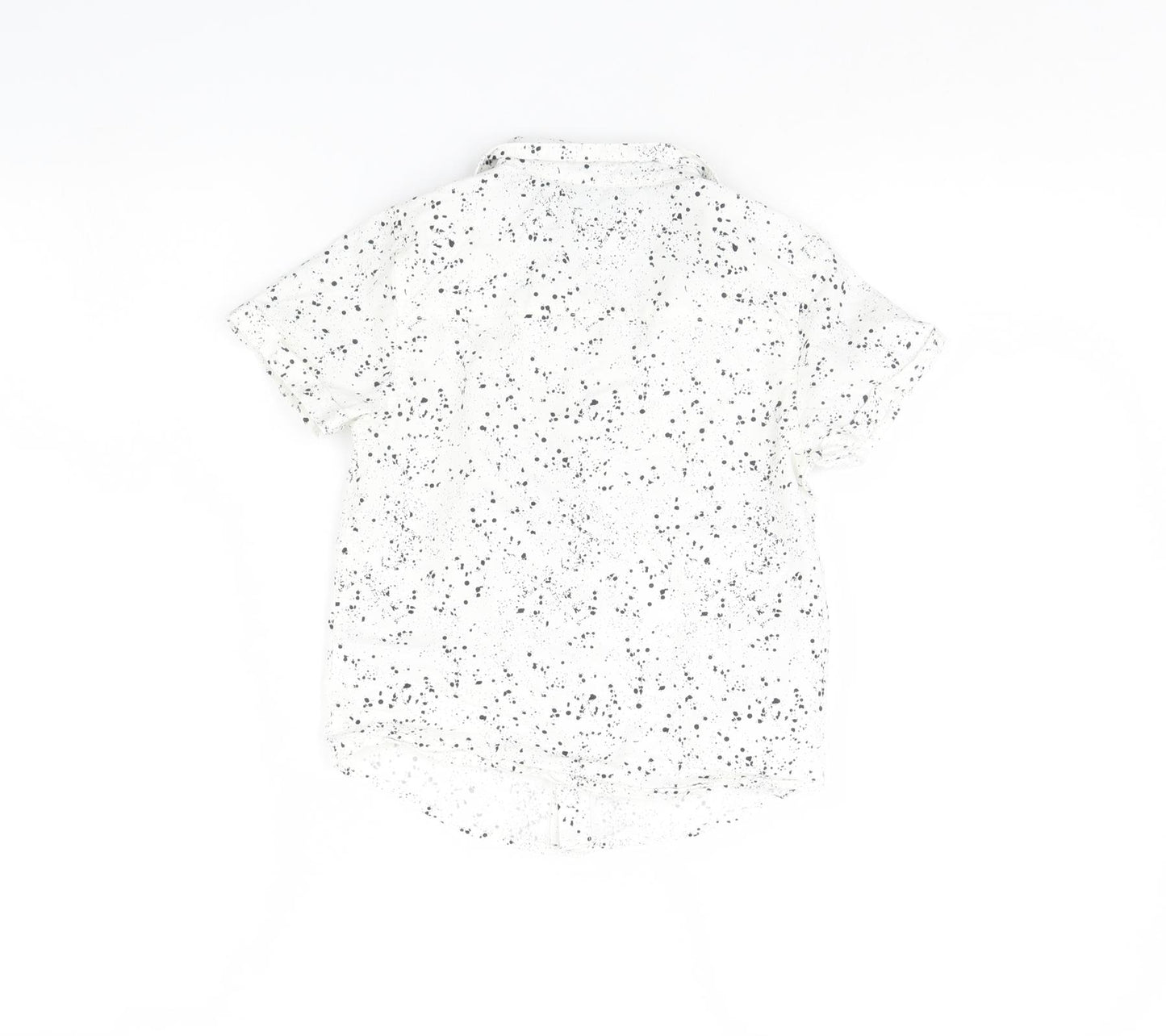 Primark Boys White Polka Dot  Basic Button-Up Size 4 Years