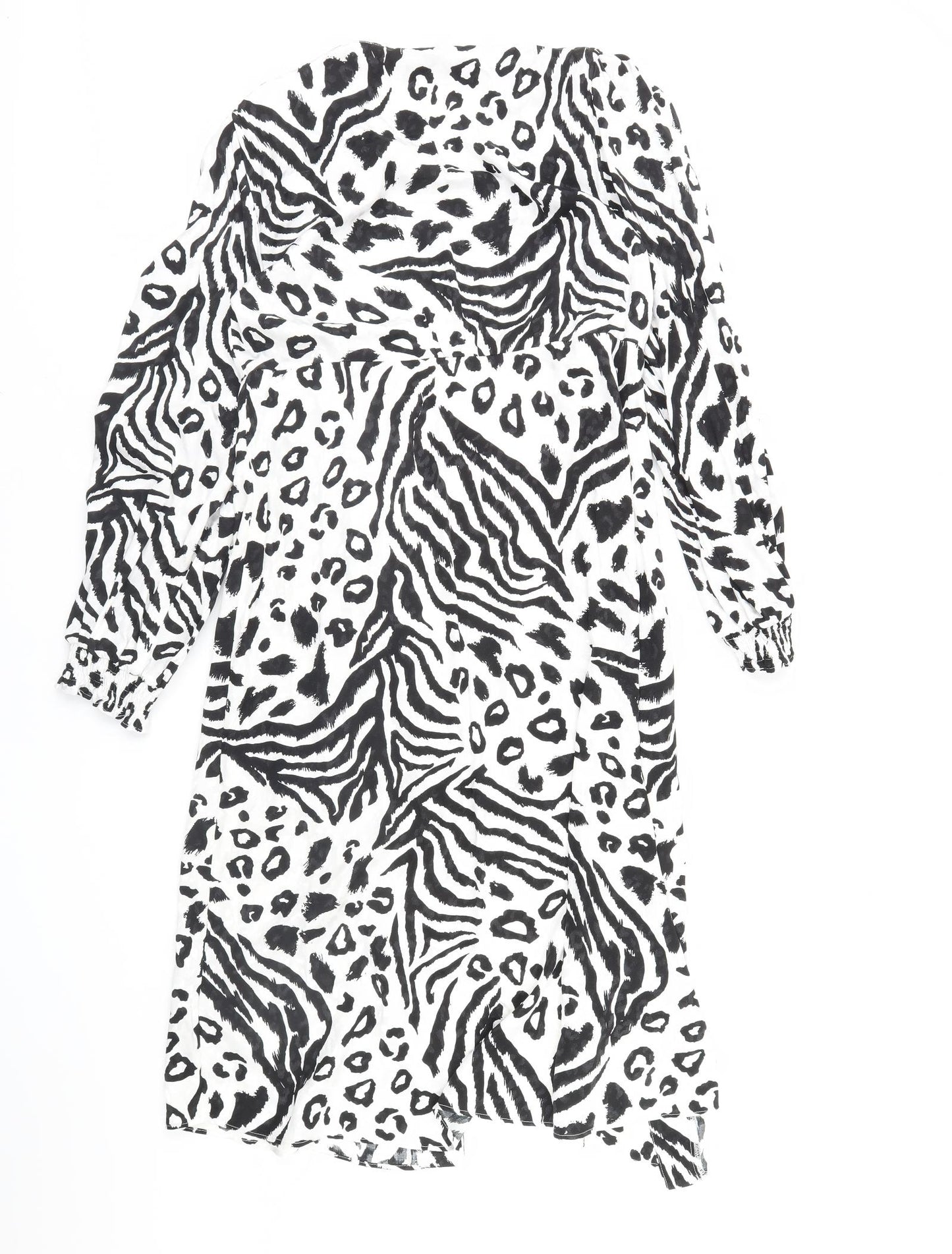 River Island Womens White Animal Print  Jacket  Size 16  - Shoulder Pads