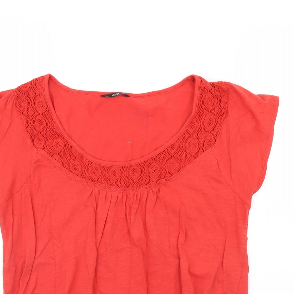 M&Co Womens Red   Basic T-Shirt Size L