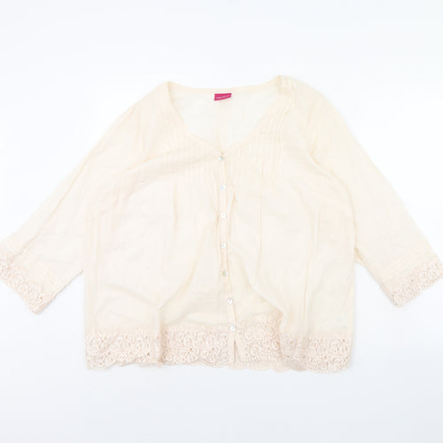 Together Womens Pink   Basic Button-Up Size 16