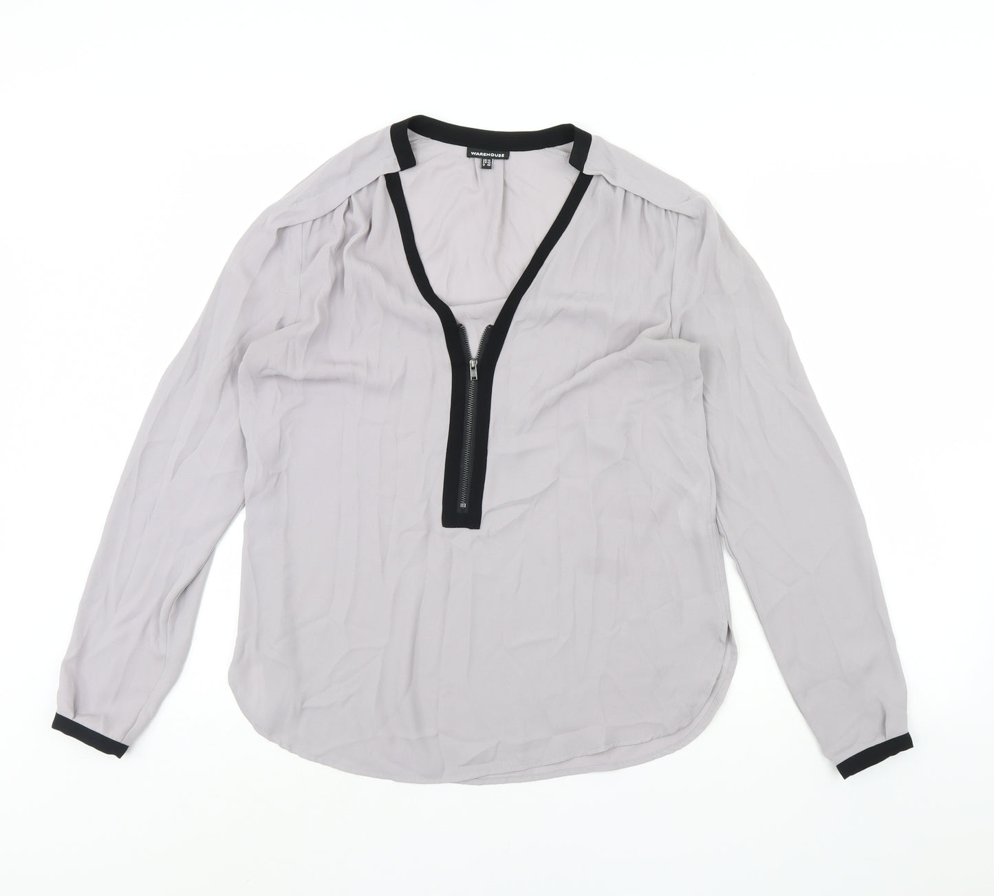 Warehouse Womens Grey   Basic Blouse Size 14