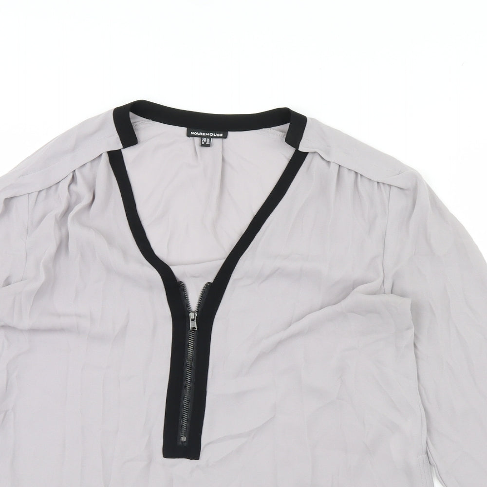 Warehouse Womens Grey   Basic Blouse Size 14