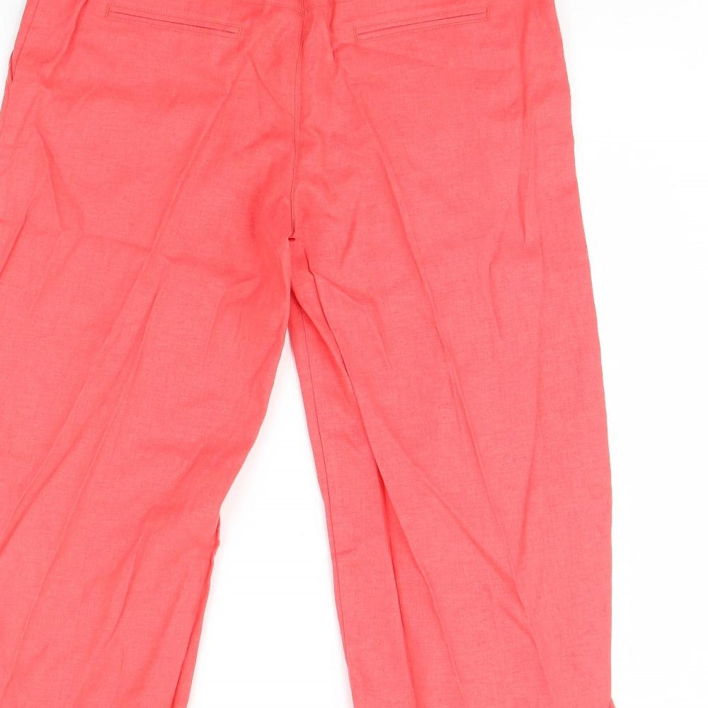 F&F Womens Pink   Cropped Trousers Size 12 L21 in
