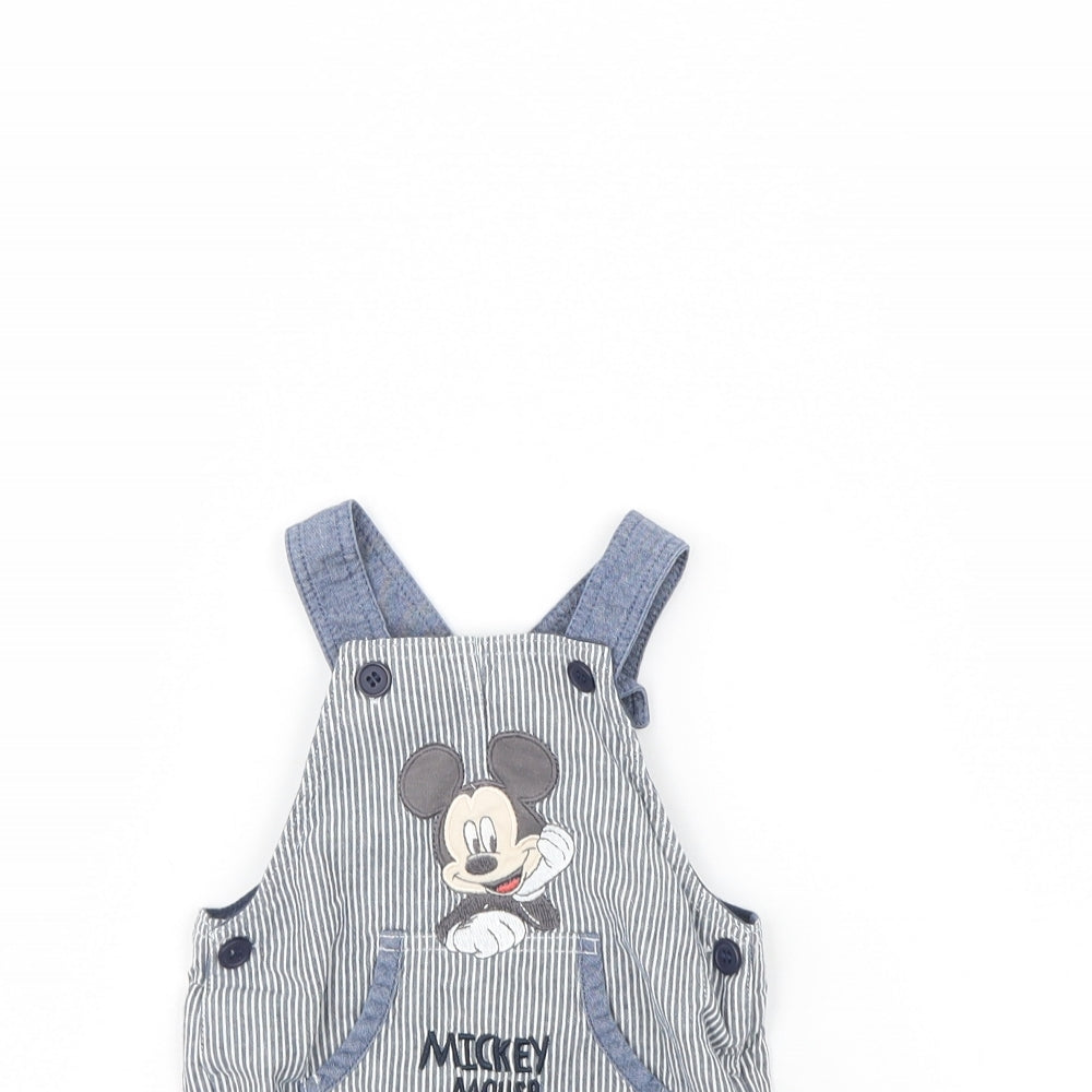 Preworn Baby Blue Striped  Babygrow One-Piece Size 0-3 Months  - Disney