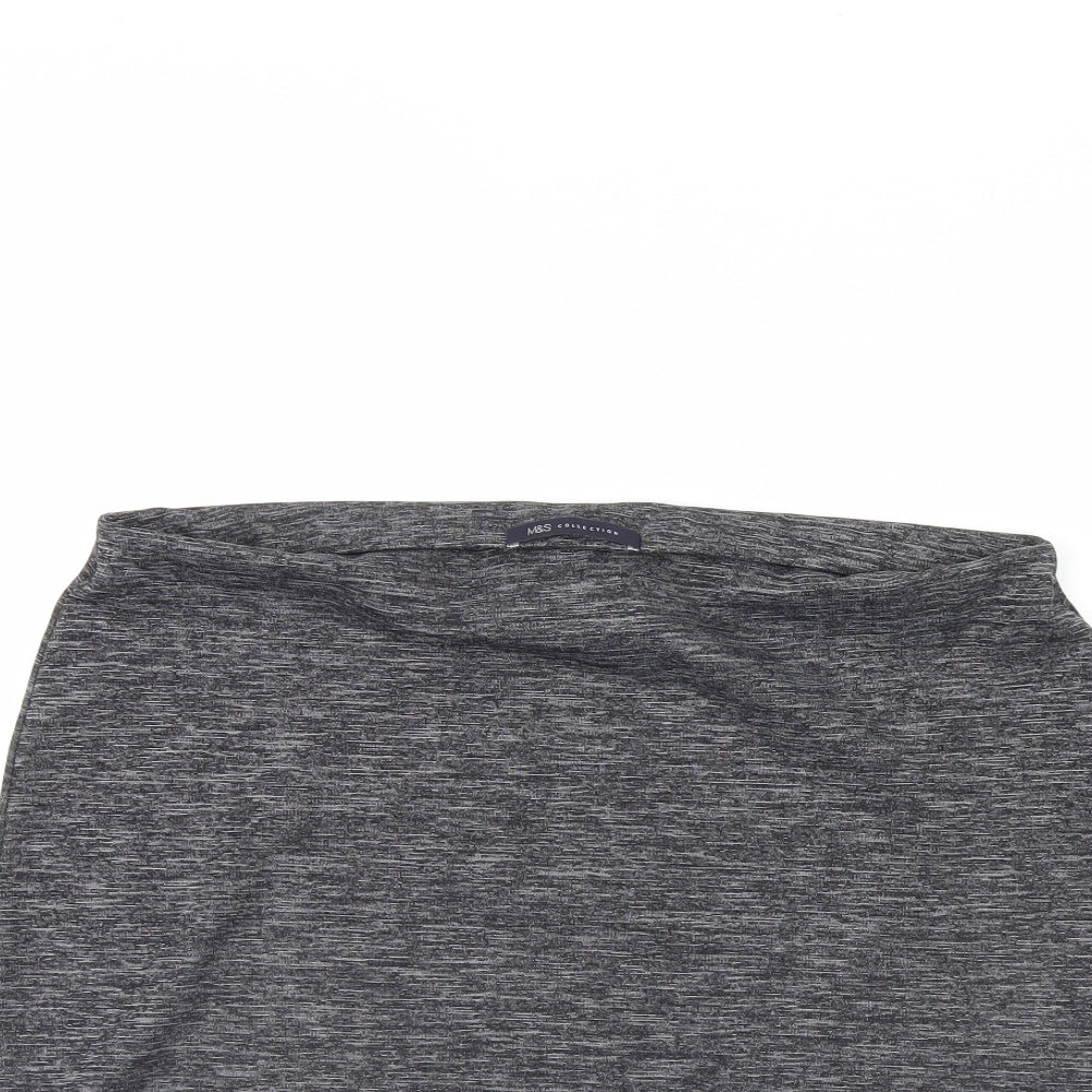 M&S Womens Grey   Mini Skirt Size 14