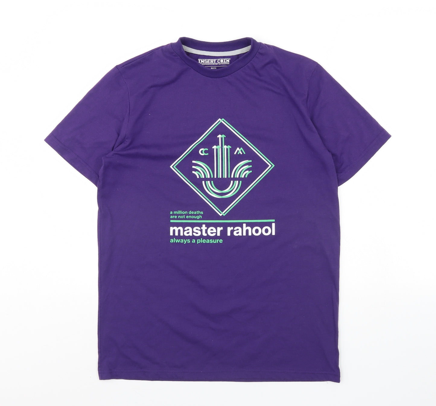 insert coin Mens Purple    T-Shirt Size M