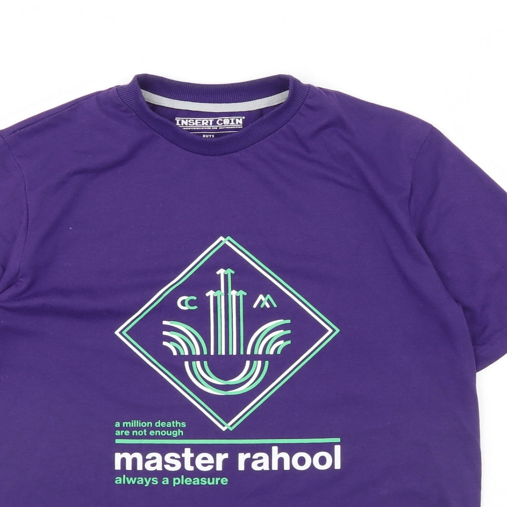 insert coin Mens Purple    T-Shirt Size M