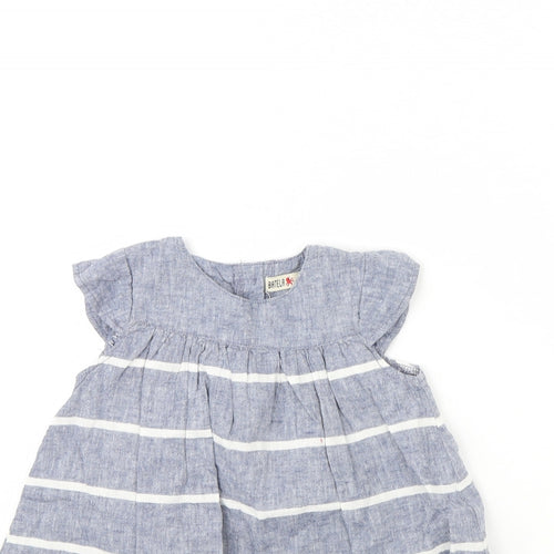 Batela Girls Blue Striped  Basic Blouse Size 2 Years