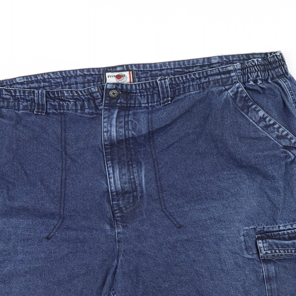florenza Mens Blue  Denim Chino Shorts Size 48 in