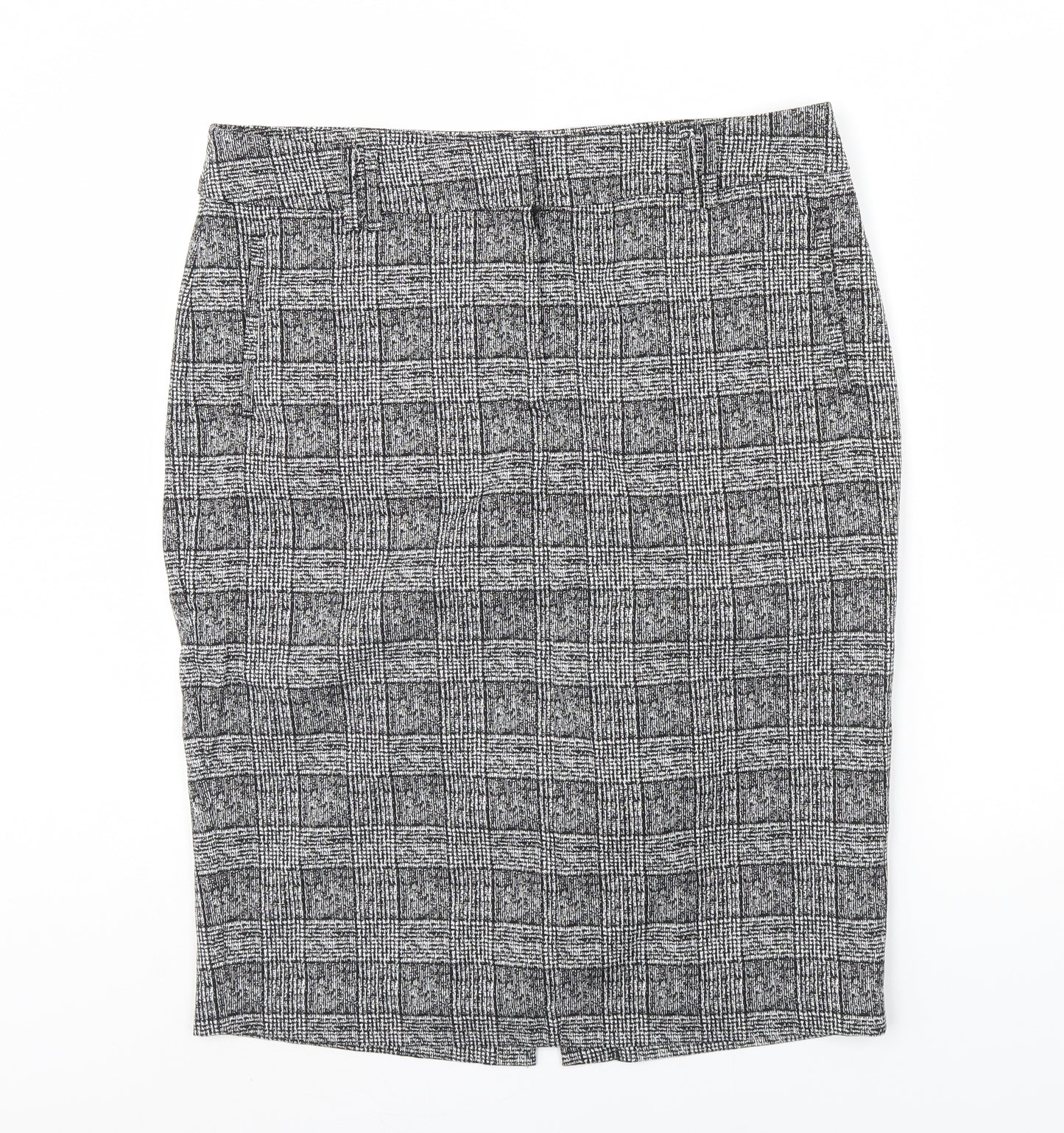 m&s Womens Grey Check  Straight & Pencil Skirt Size 16