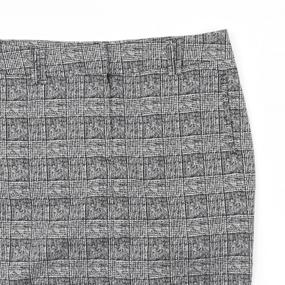 m&s Womens Grey Check  Straight & Pencil Skirt Size 16