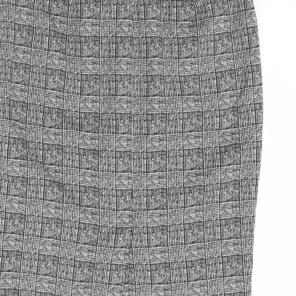 m&s Womens Grey Check  Straight & Pencil Skirt Size 16