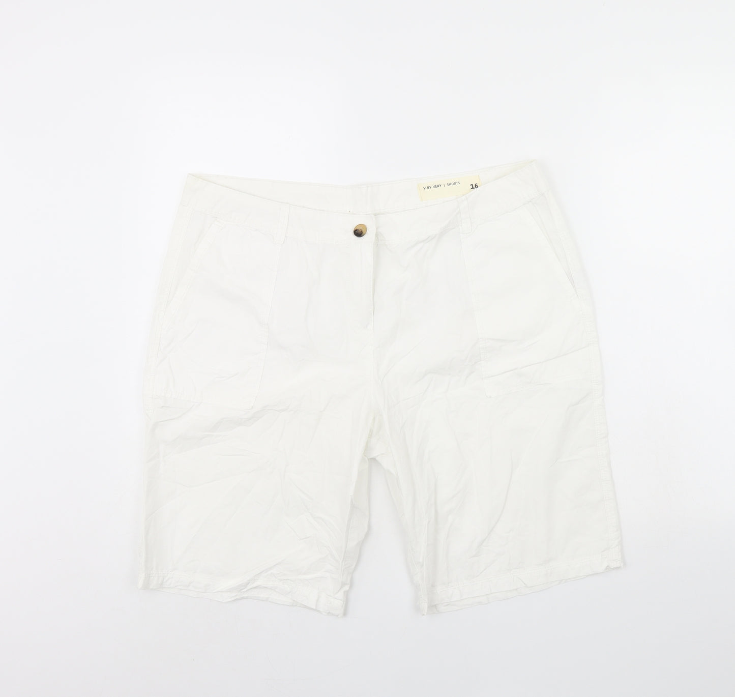 Very Womens White   Chino Shorts Size 16