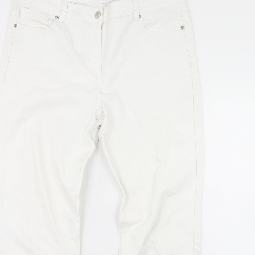 John Rocha Womens White  Denim Straight Jeans Size 16 L29 in