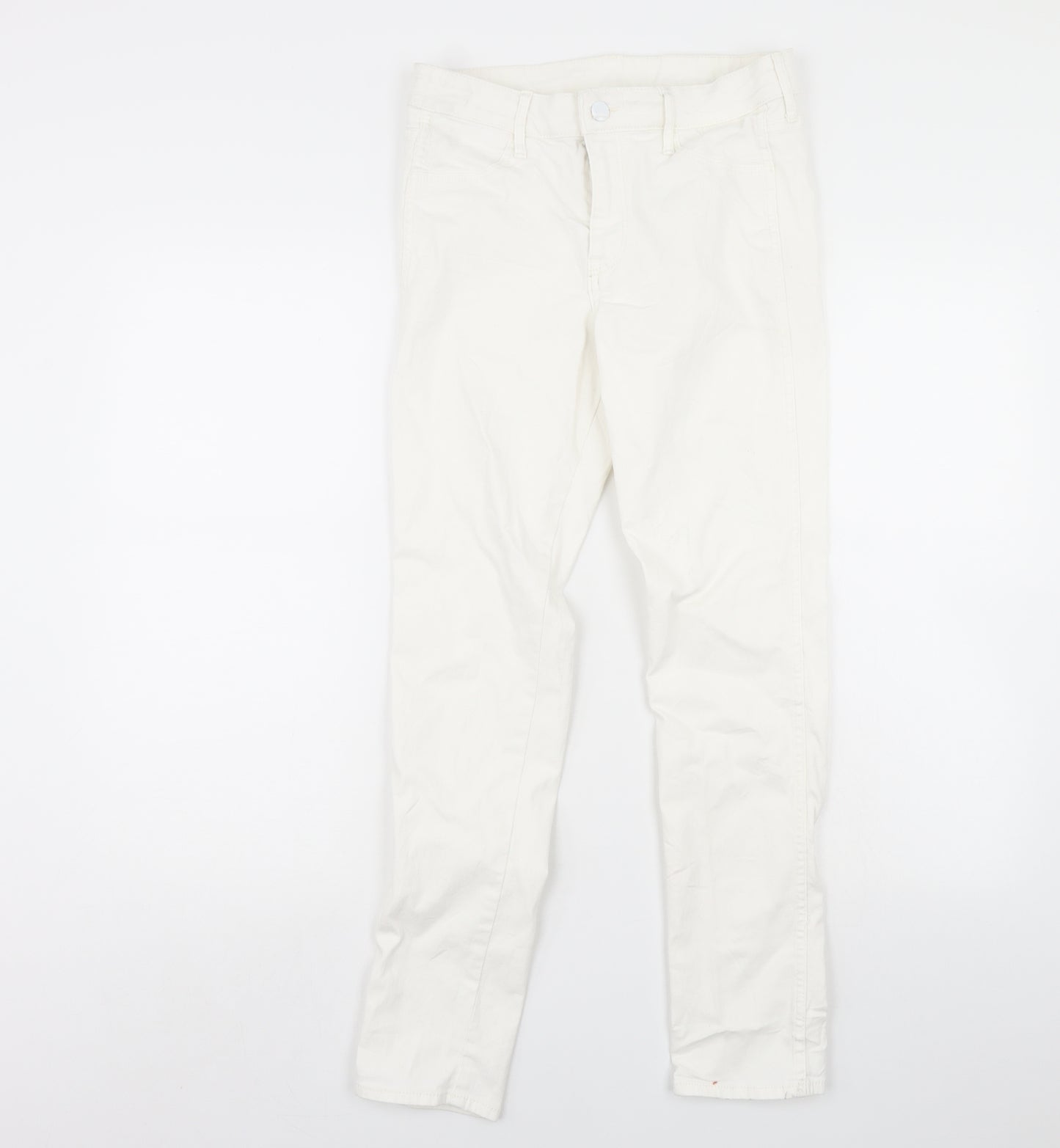 Preworn Womens White  Denim Skinny Jeans Size 30 in L29 in
