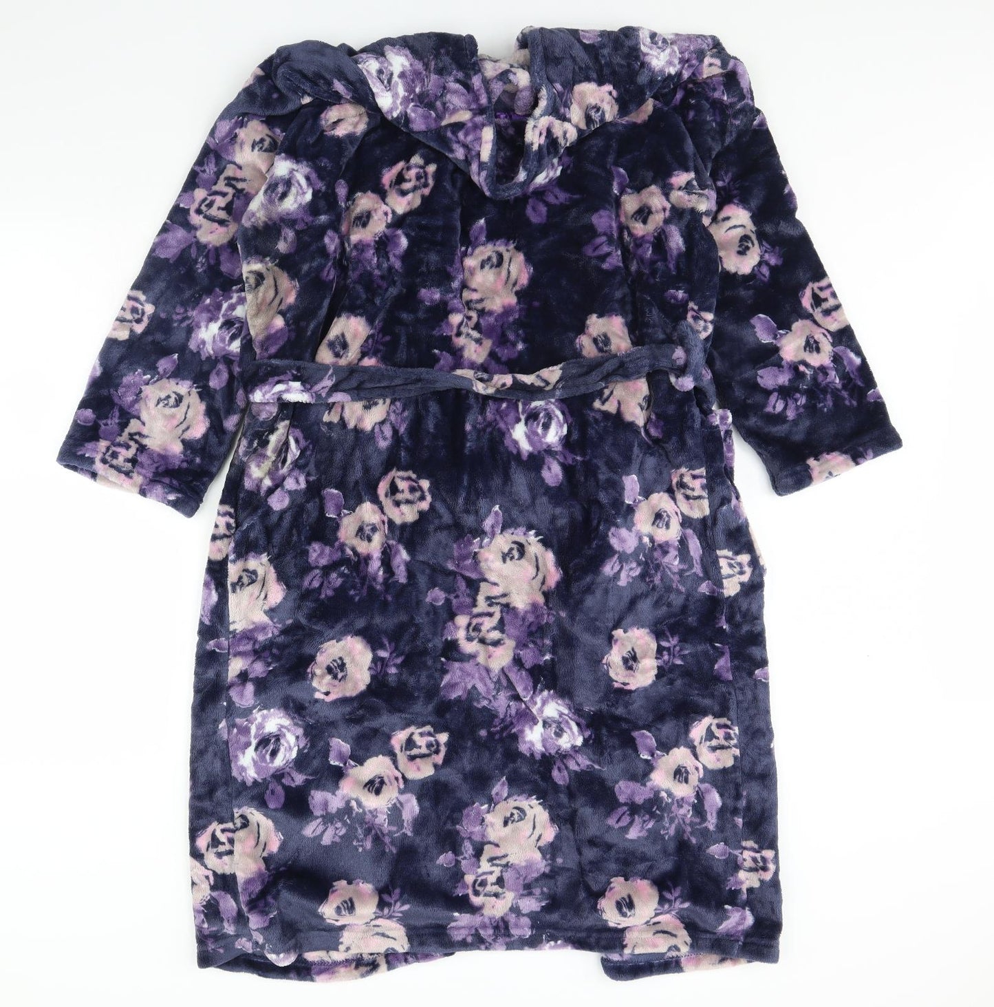 George Womens Purple Floral  Cami Robe Size S