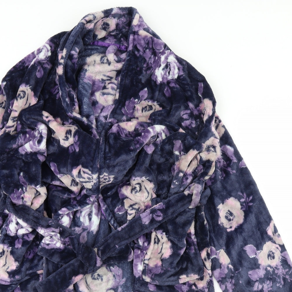 George Womens Purple Floral  Cami Robe Size S