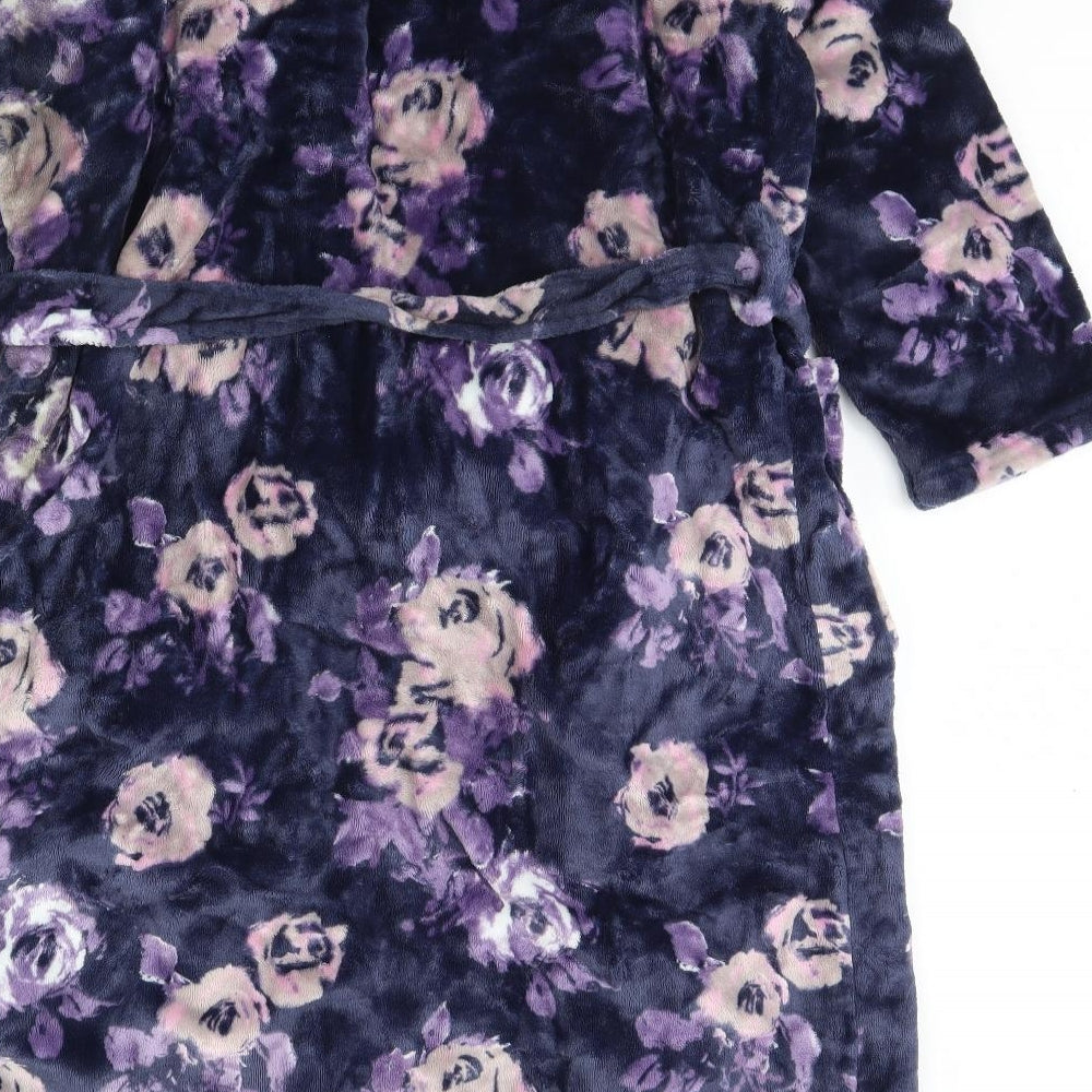 George Womens Purple Floral  Cami Robe Size S