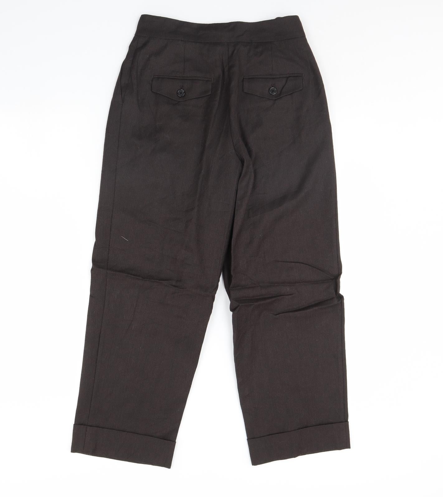 m&s Womens Brown   Trousers  Size 8 L28 in