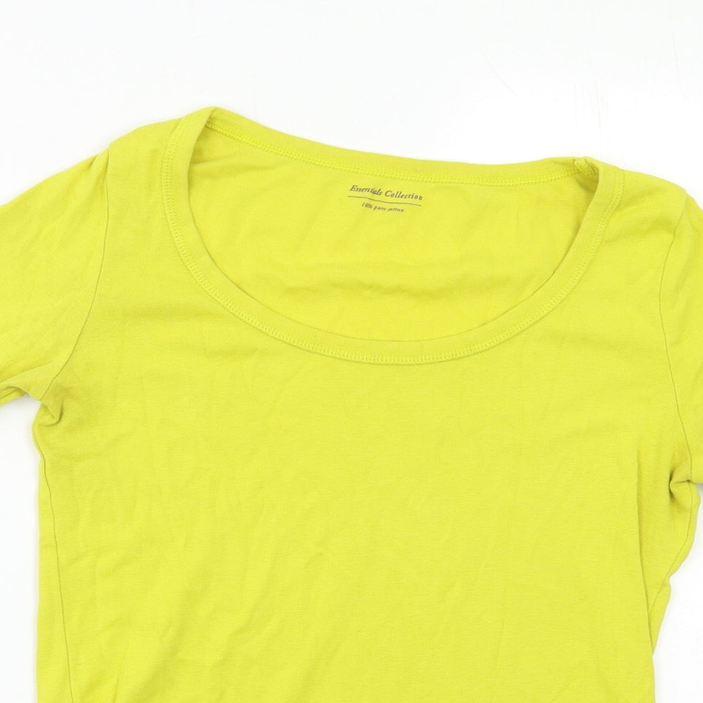 M&S Womens Yellow   Basic T-Shirt Size 12