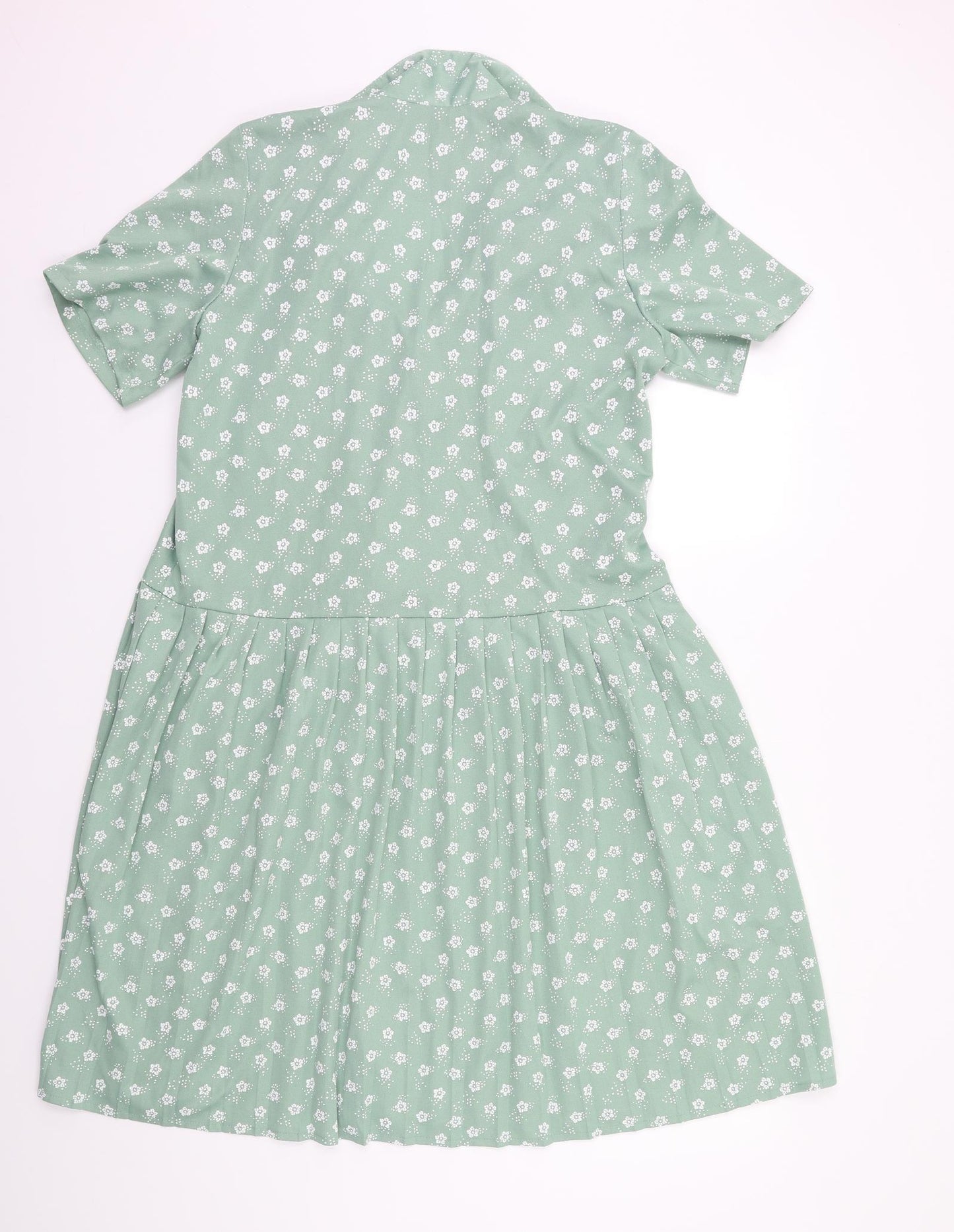 Preworn Womens Green Floral  A-Line  Size 14
