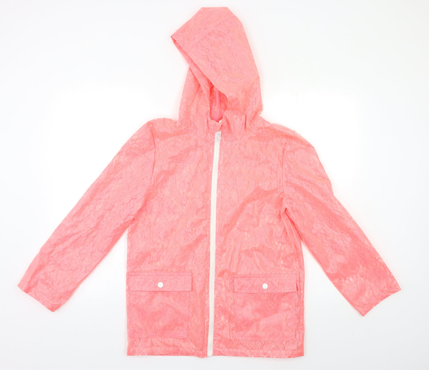 YD Girls Pink Floral  Rain Coat Coat Size 12 Years