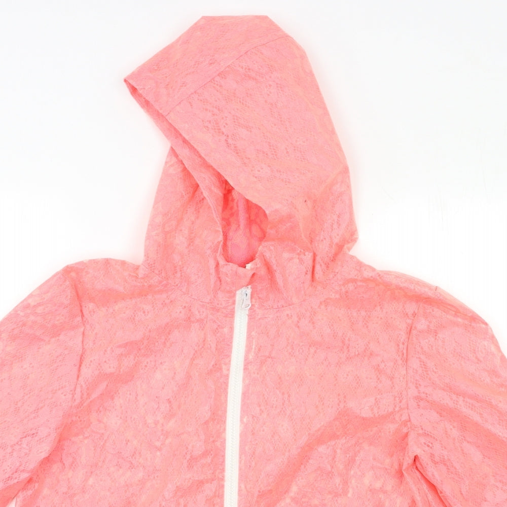 YD Girls Pink Floral  Rain Coat Coat Size 12 Years