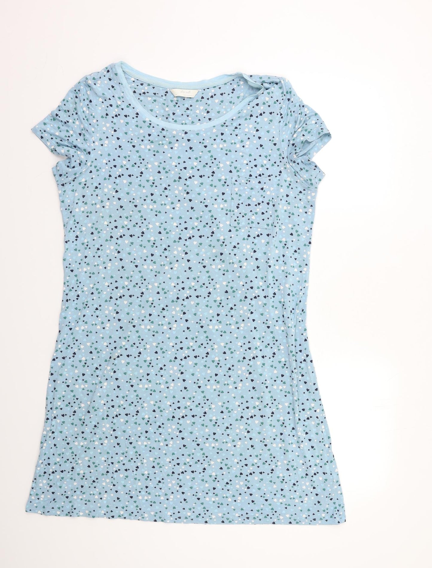 M&S Womens Blue Geometric  Chemise Nightshirt Size 14