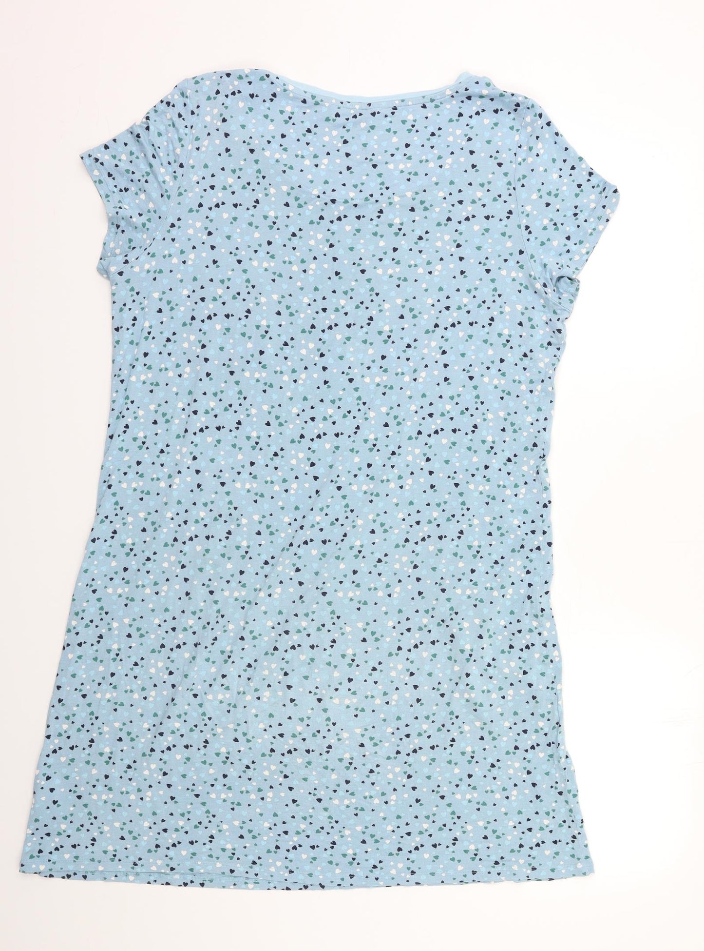 M&S Womens Blue Geometric  Chemise Nightshirt Size 14