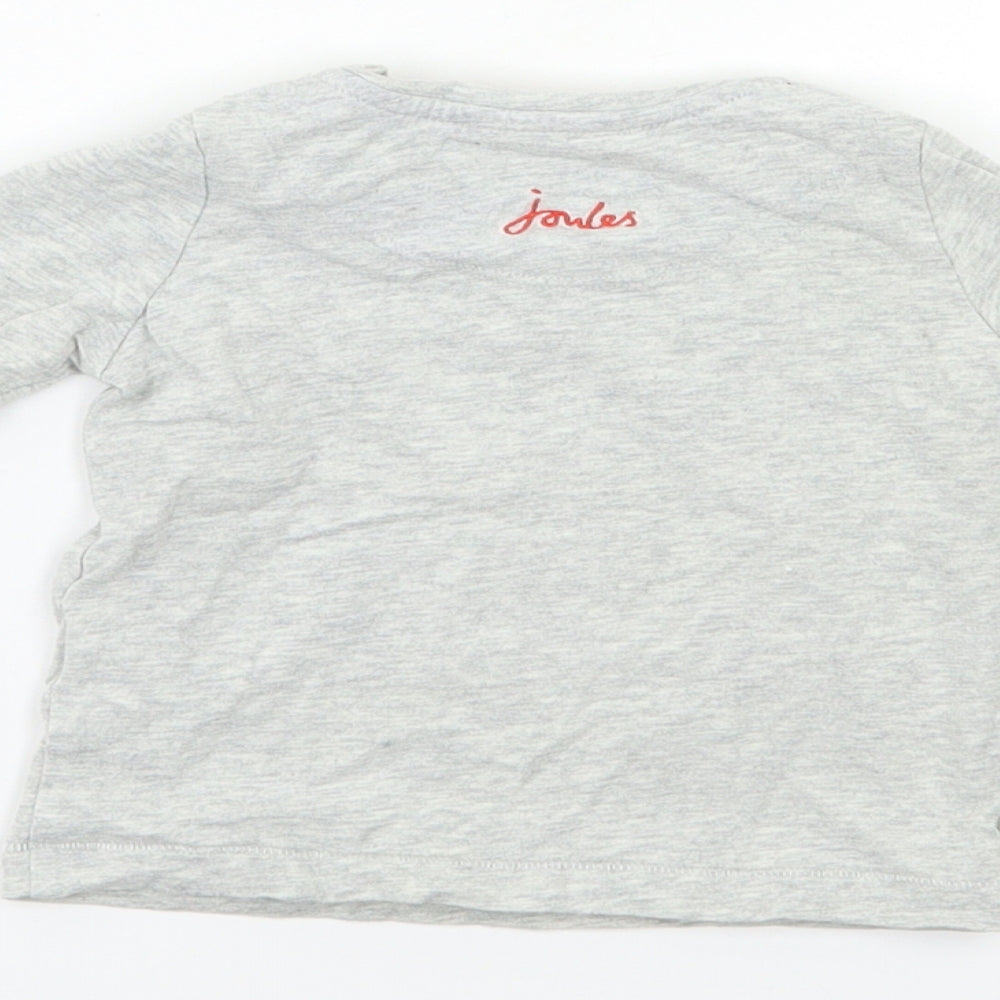 Joules Baby Grey   Basic T-Shirt Size 6-9 Months  - DInosaur