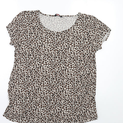 George Maternity Womens Beige Animal Print  Basic Blouse Size 16