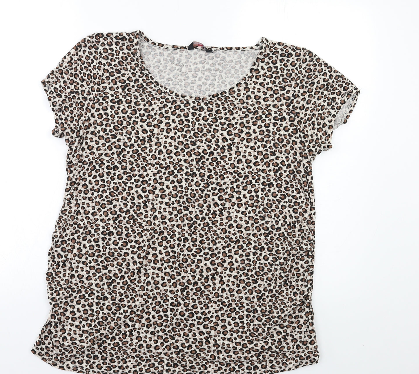 George Maternity Womens Beige Animal Print  Basic Blouse Size 16