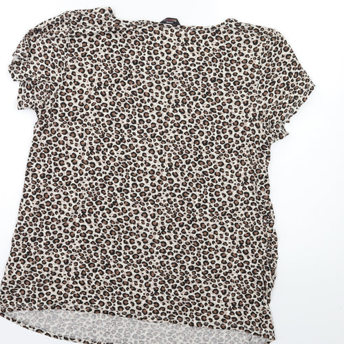 George Maternity Womens Beige Animal Print  Basic Blouse Size 16