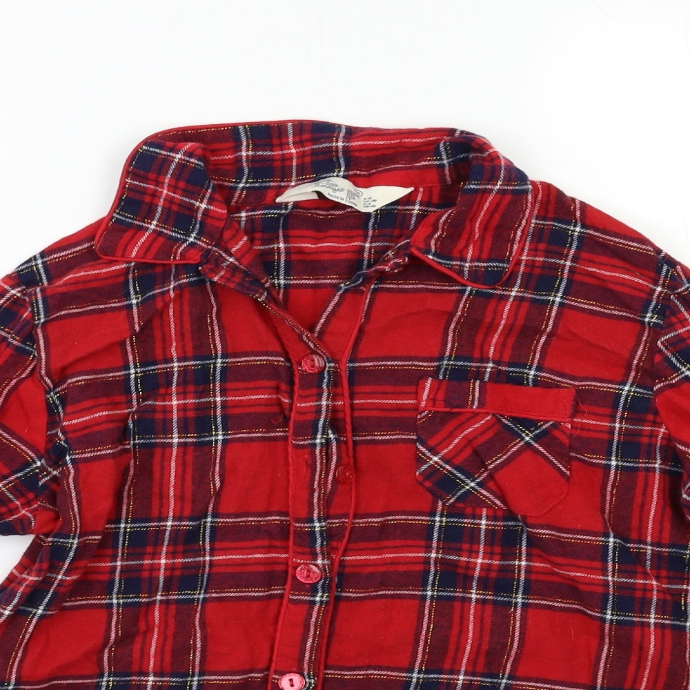 Primark Womens Red Check  Top Pyjama Top Size S