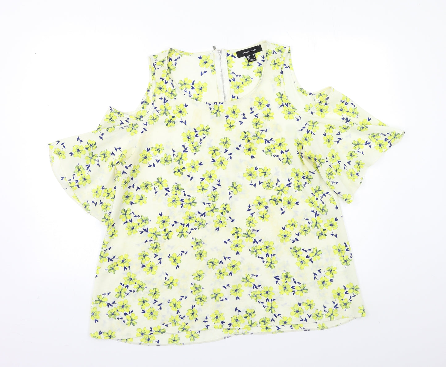 Atmosphere Womens Ivory Floral  Basic Blouse Size 10