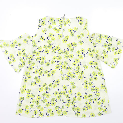 Atmosphere Womens Ivory Floral  Basic Blouse Size 10