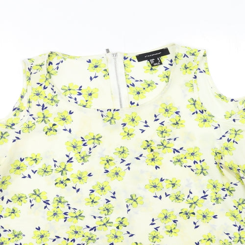 Atmosphere Womens Ivory Floral  Basic Blouse Size 10