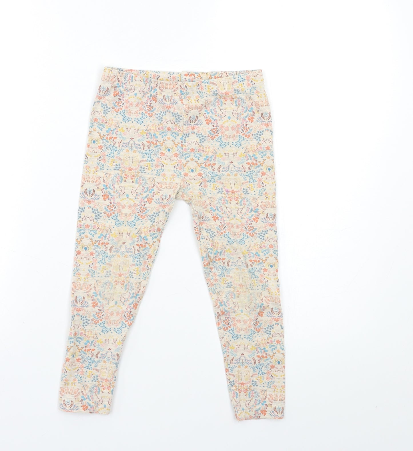TU Girls Beige Floral  Jegging Trousers Size 4-5 Years